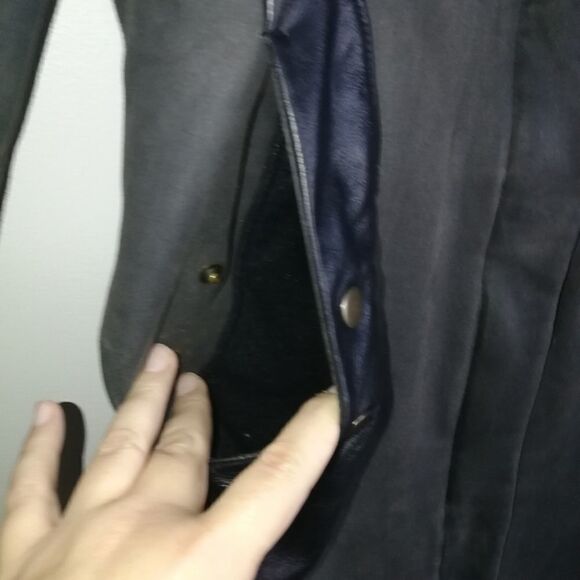 𝅺COKLUCH Winter Black & Grey Contemporary Zipper Front Long Coat Extra-Small - Picture 3 of 16